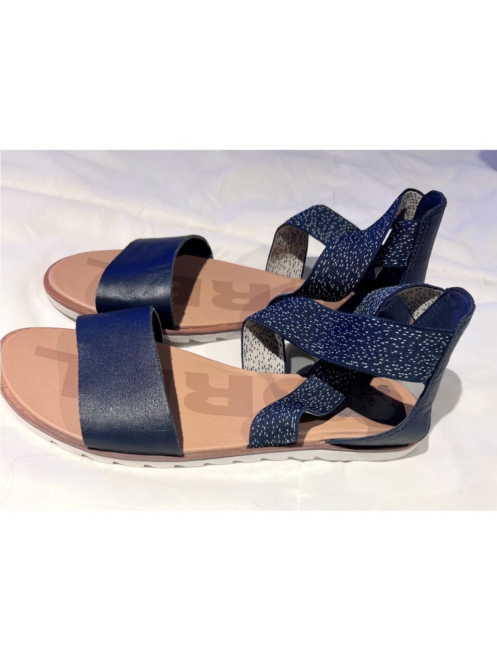 Sorel Women’s Navy Strappy Elastic Comfort Sandals Size 8 - Picture 5 of 5